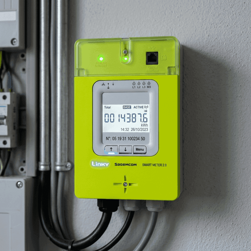 Boîtier vert du compteur Linky