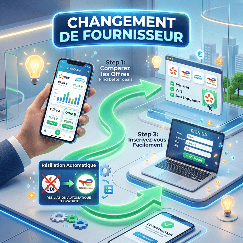 Étapes clés pour changer de fournisseur d'électricité ou de gaz sans aucune coupure