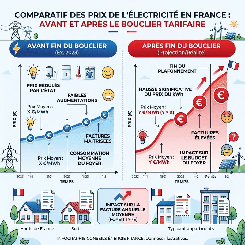Famille sereine grâce à l'autoconsommation et la rénovation après la fin du bouclier tarifaire